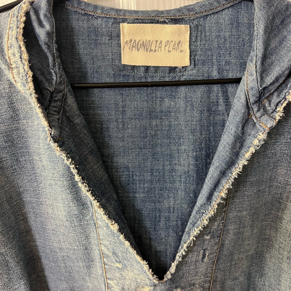 ❌SOLD❌💫RESERVED💫Magnolia Pearl Denim Baja Poncho (posted price accepted)☄️ - Picture 9 of 9